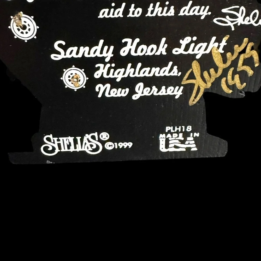 Sandy‎ Hook Light Highlands New Jersey 1999 Shelia's Wood Shelf Sitters SIGNED